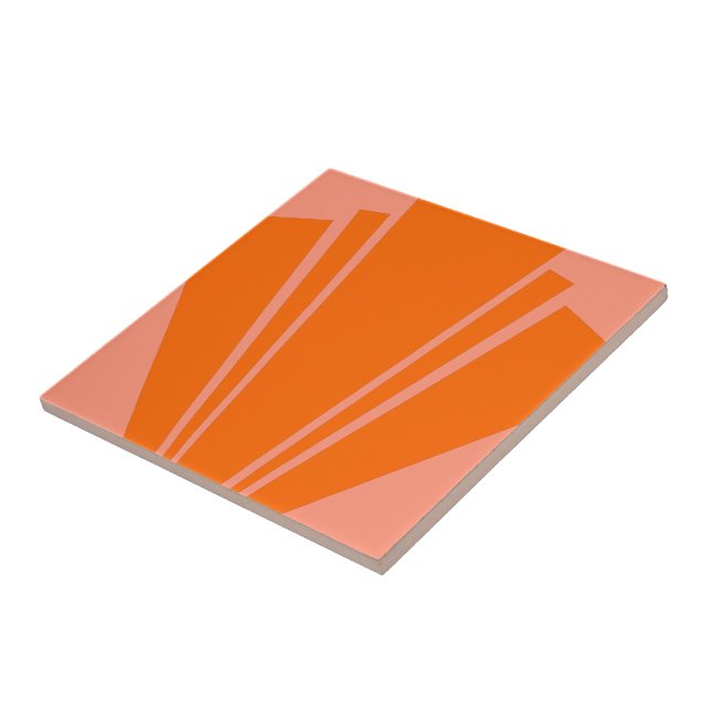 Orange Art Deco Design Tile (Side)