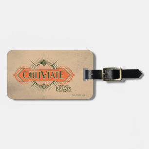 Orange Art Deco Obliviate Spell Graphic Luggage Tag