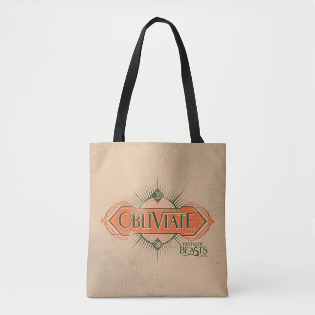 Orange Art Deco Obliviate Spell Graphic Tote Bag (Front)