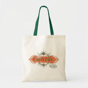 Orange Art Deco Obliviate Spell Graphic Tote Bag