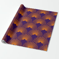 Orange art-deco pattern on deep-purple background