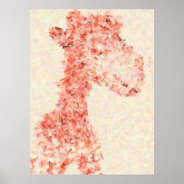 Orange Artsy Giraffe Poster (Front)
