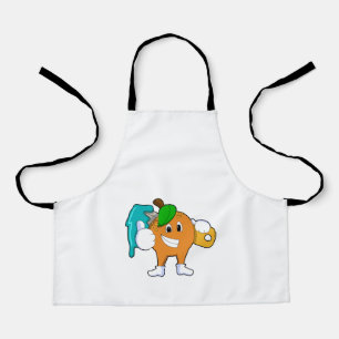 Orange as Painter with Paint brush Apron