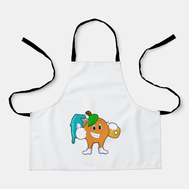 Orange as Painter with Paint brush Apron (Front)