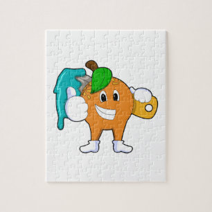 Orange as Painter with Paint brush Jigsaw Puzzle