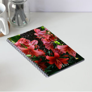 Orange Asiatic Lilies Floral Notebook