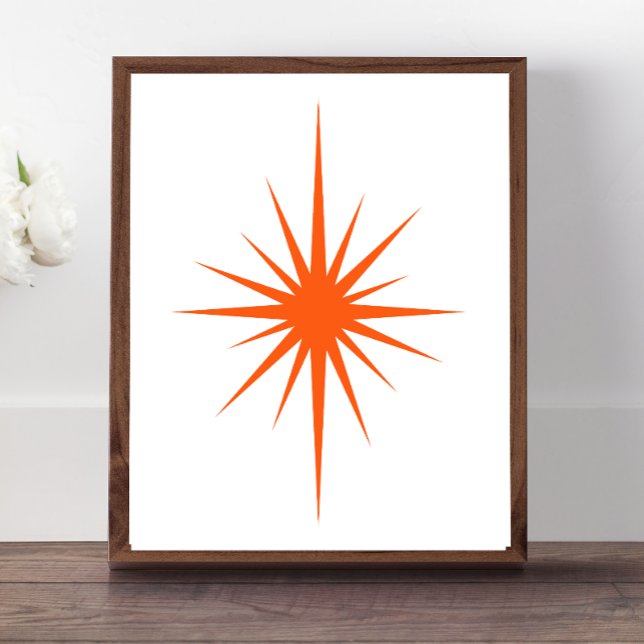 Orange Atomic Starburst Mid Century Modern Decor (Creator Uploaded)