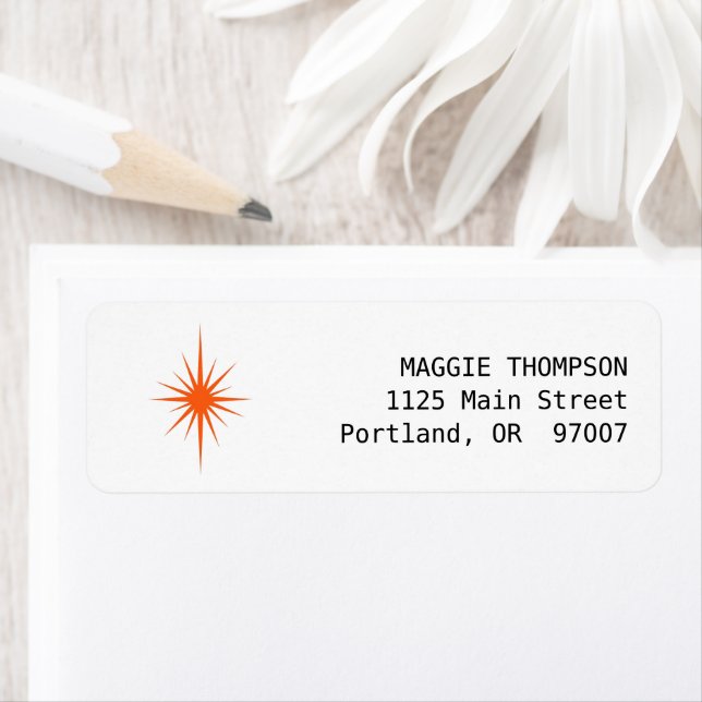 Orange Atomic Starburst Retro Mid Century (Insitu)