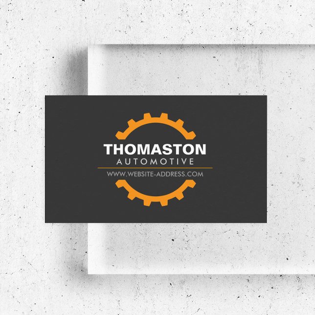 Orange Automotive Gear Auto Repair, Mechanic Business Card (Creator Uploaded)