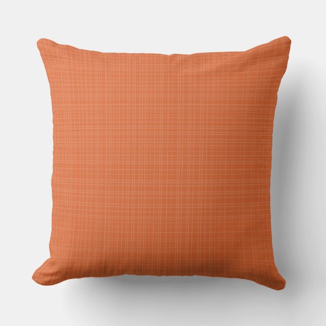Orange Autumn Crosshatch Throw Pillow (Front)