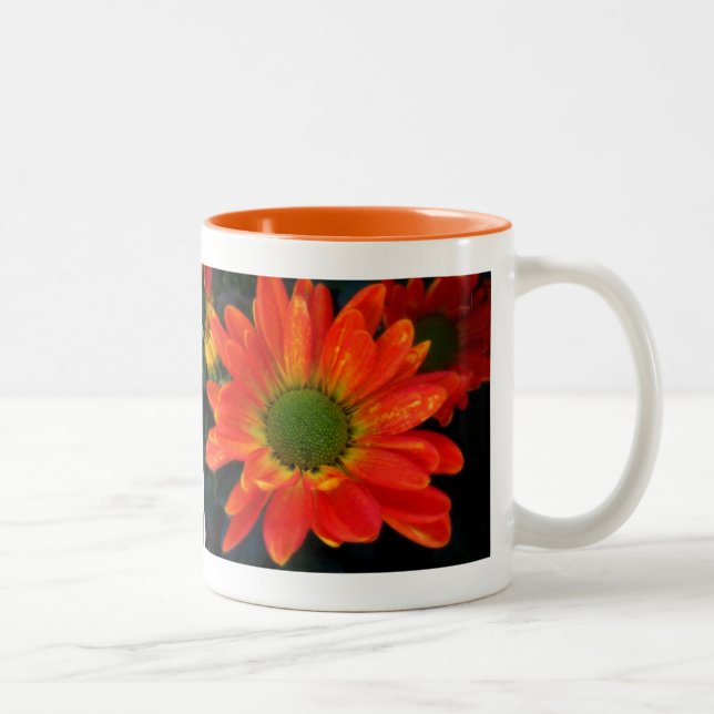 Orange Autumn Flower Beverage Mug (Right)