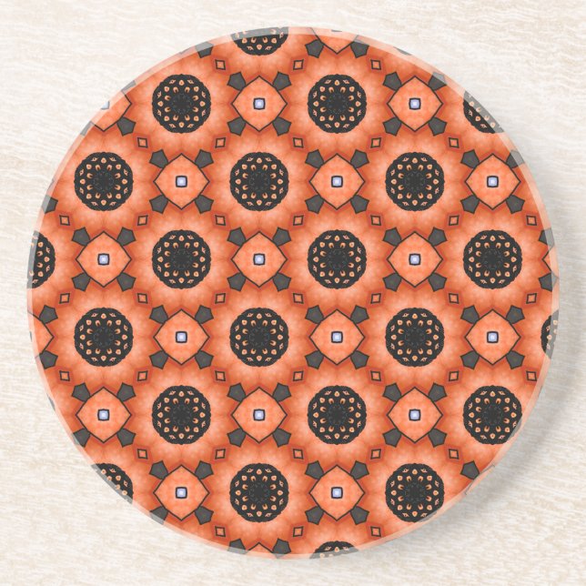 Orange Autumn Flower Coaster (Front)