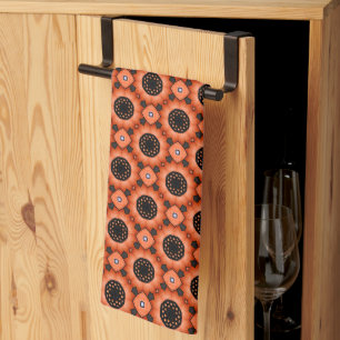 Orange Autumn Flower Tea Towel