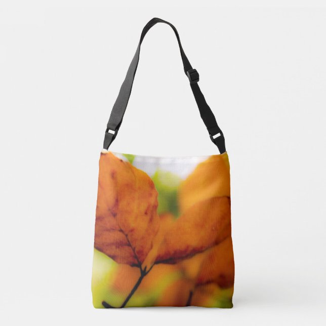 Orange autumn leaves crossbody bag (Back)