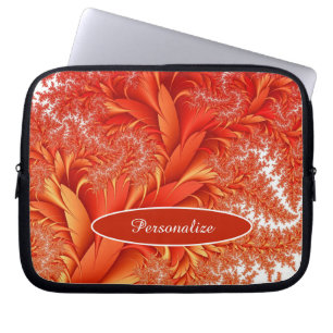 Orange Autumn Leaves Nature Personalise Laptop Laptop Sleeve