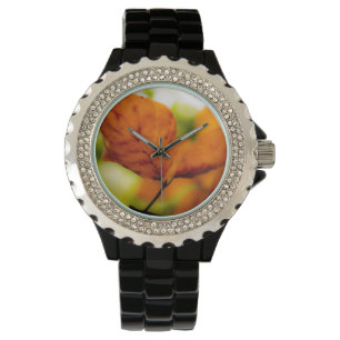 Orange autumn leaves watch