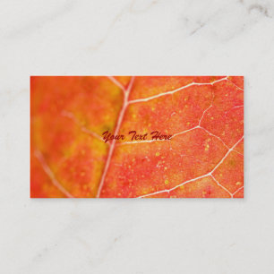 Orange Autumn Maple Leaf Business Card