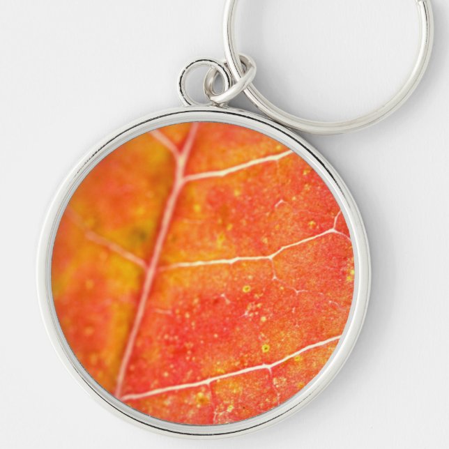 Orange Autumn Maple Leaf Key Chain (Front)