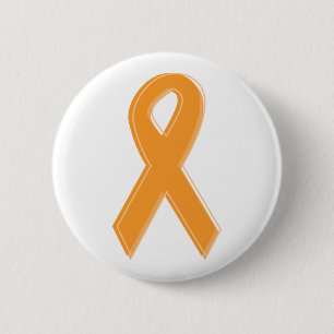 Orange Awareness Ribbon 6 Cm Round Badge