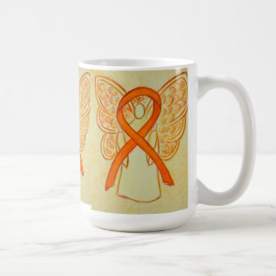 Orange Awareness Ribbon Angel Art Mug