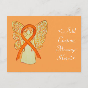 Orange Awareness Ribbon Angel Custom Postcard