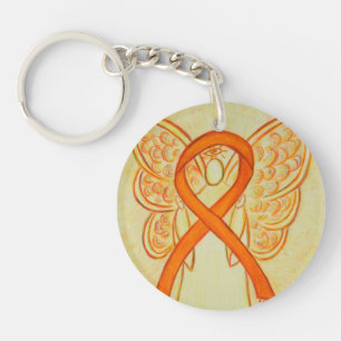 Orange Awareness Ribbon Angel Customised Key chain