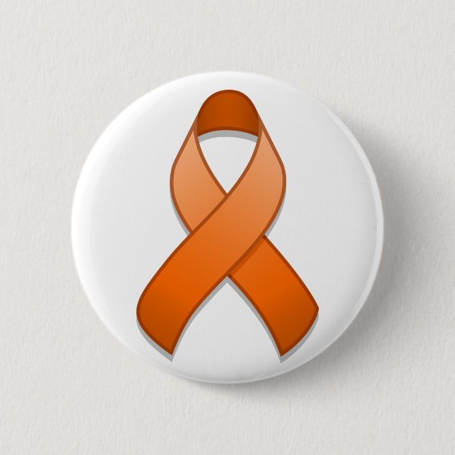 Orange Awareness Ribbon Button (Front)