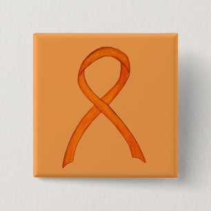 Orange Awareness Ribbon Custom Art Pins