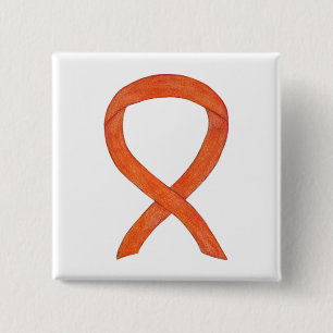 Orange Awareness Ribbon Custom Art Pins