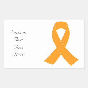 Orange Awareness Ribbon - Leukaemia, MS Rectangular Sticker