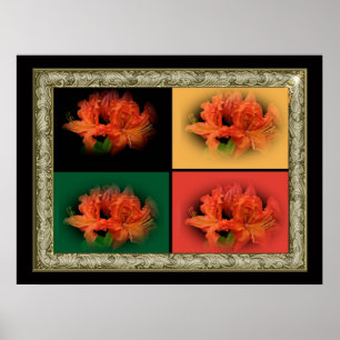 Orange Azaleas Poster