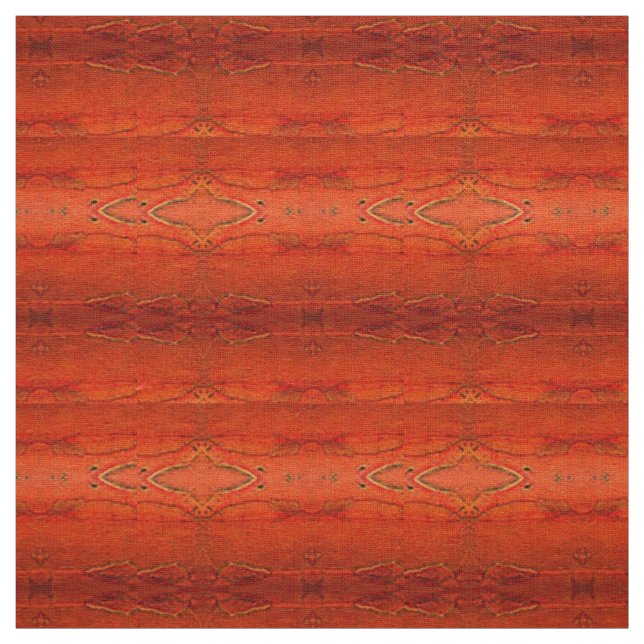 Orange Aztec Pattern Fabric (Swatch)