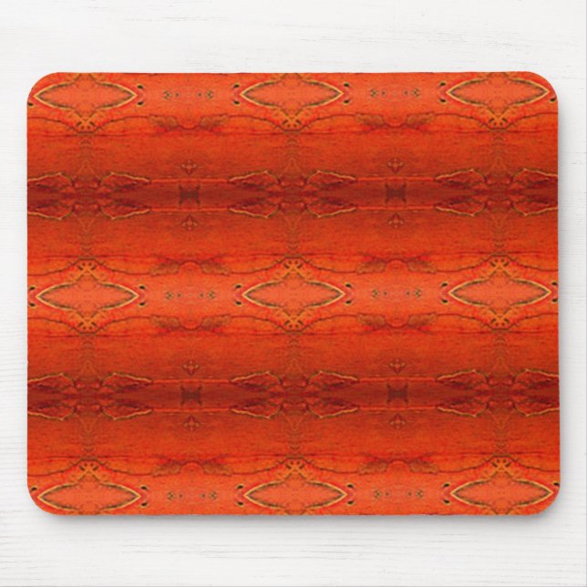 Orange Aztec Pattern Mouse Mat (Front)