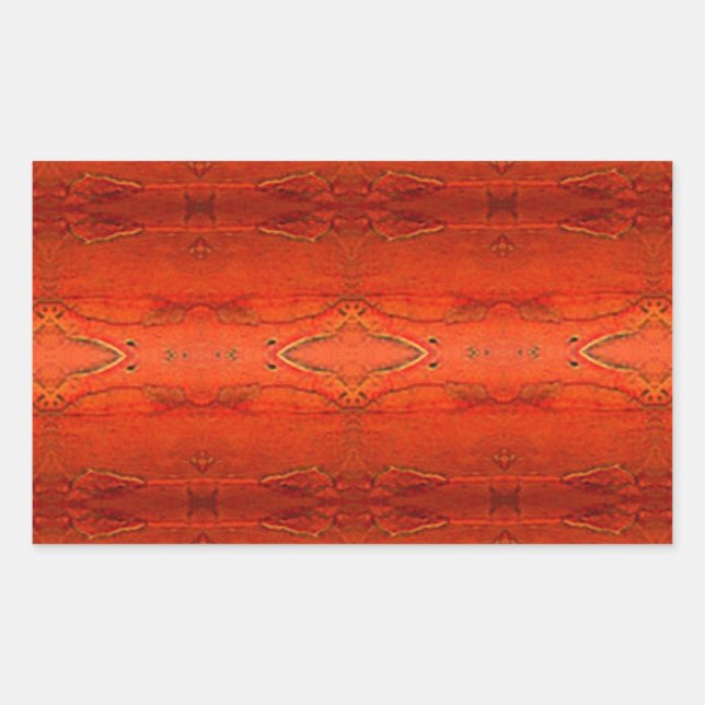 Orange Aztec Pattern Rectangular Sticker (Front)