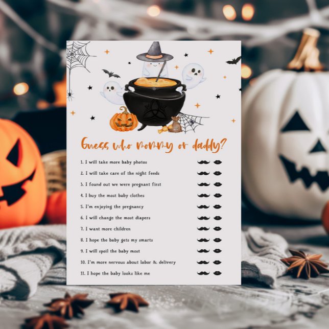 Orange Baby Brewing Guess who Mummy or Daddy Game (Baby is Brewing Baby Shower Guess who Mommy or Daddy Game
)