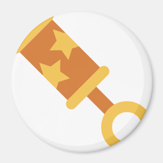 orange baby rattle magnet (Front)