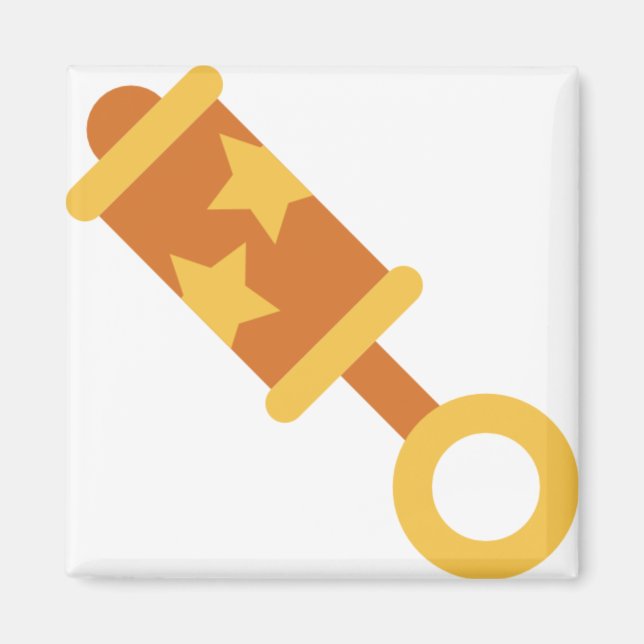 orange baby rattle magnet (Front)