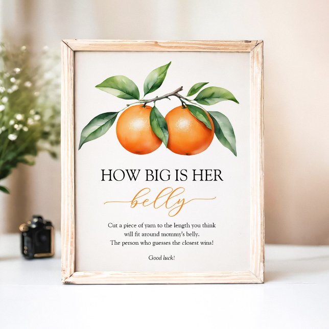 Orange Baby Shower Belly Sign (Creator Uploaded)