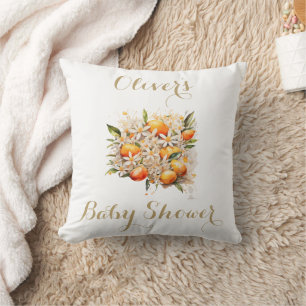 Orange Baby Shower Gender Neutral Citrus  Cushion