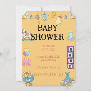 ORANGE BABY SHOWER INVITATION