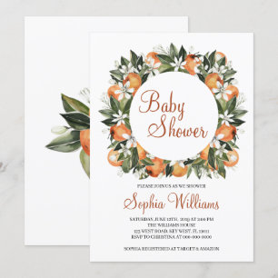 Orange Baby Shower Invitation