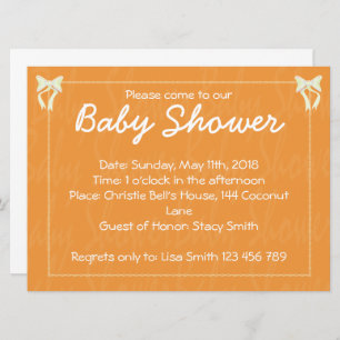 Orange Baby shower invitation