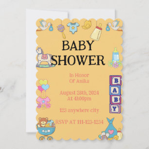 ORANGE BABY SHOWER INVITATION