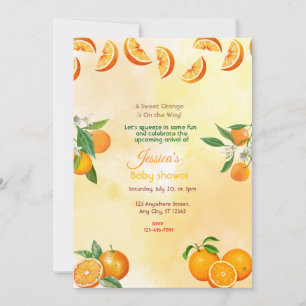 Orange Baby Shower Invitation