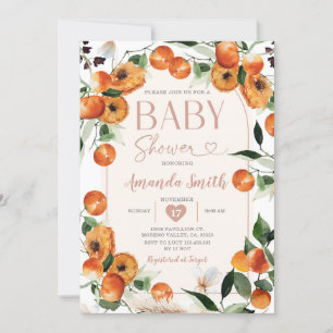 Orange Baby Shower Summer Tropical Citrus Fruit Invitation