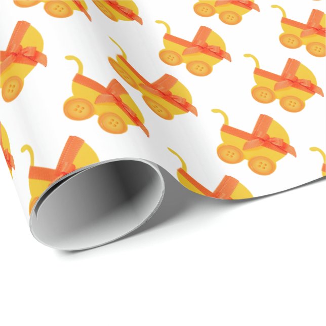 Orange baby stroller wrapping paper (Roll Corner)