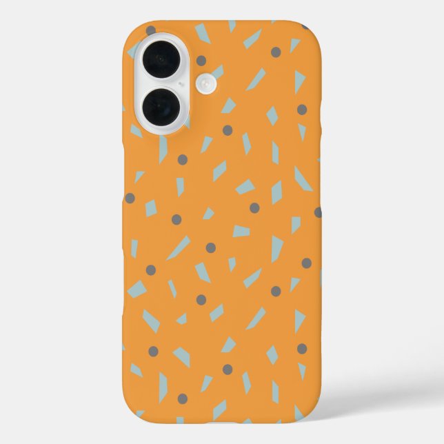 Orange Background Grey Polka Dots Blue Confetti Case-Mate iPhone Case (Back)