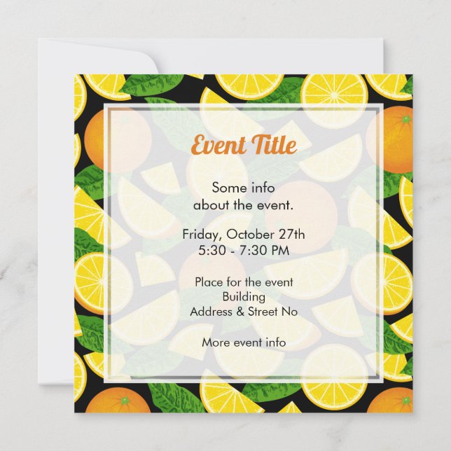 Orange Background Invitation (Back)