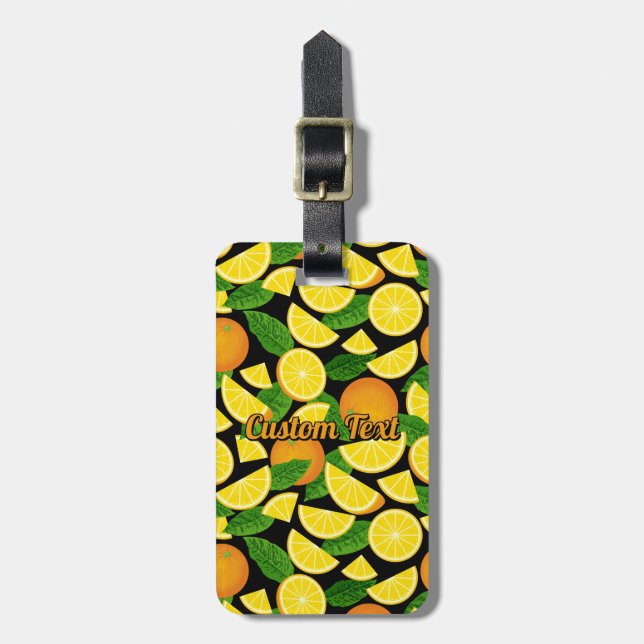 Orange Background Luggage Tag (Front Vertical)