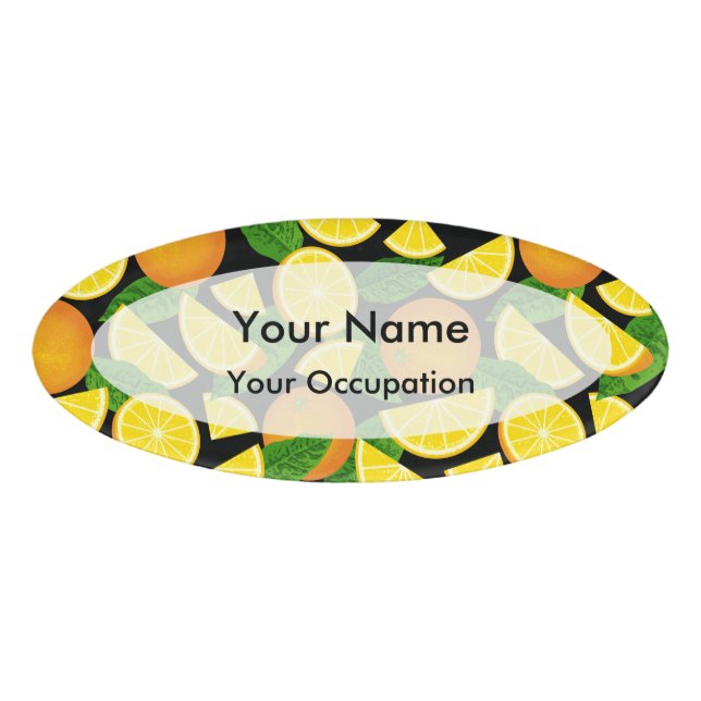 Orange Background Name Tag (Front)
